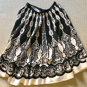 Carole Little sequin circle skirt black off white